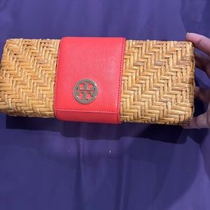 Tory Burch Woven Rattan Clutch